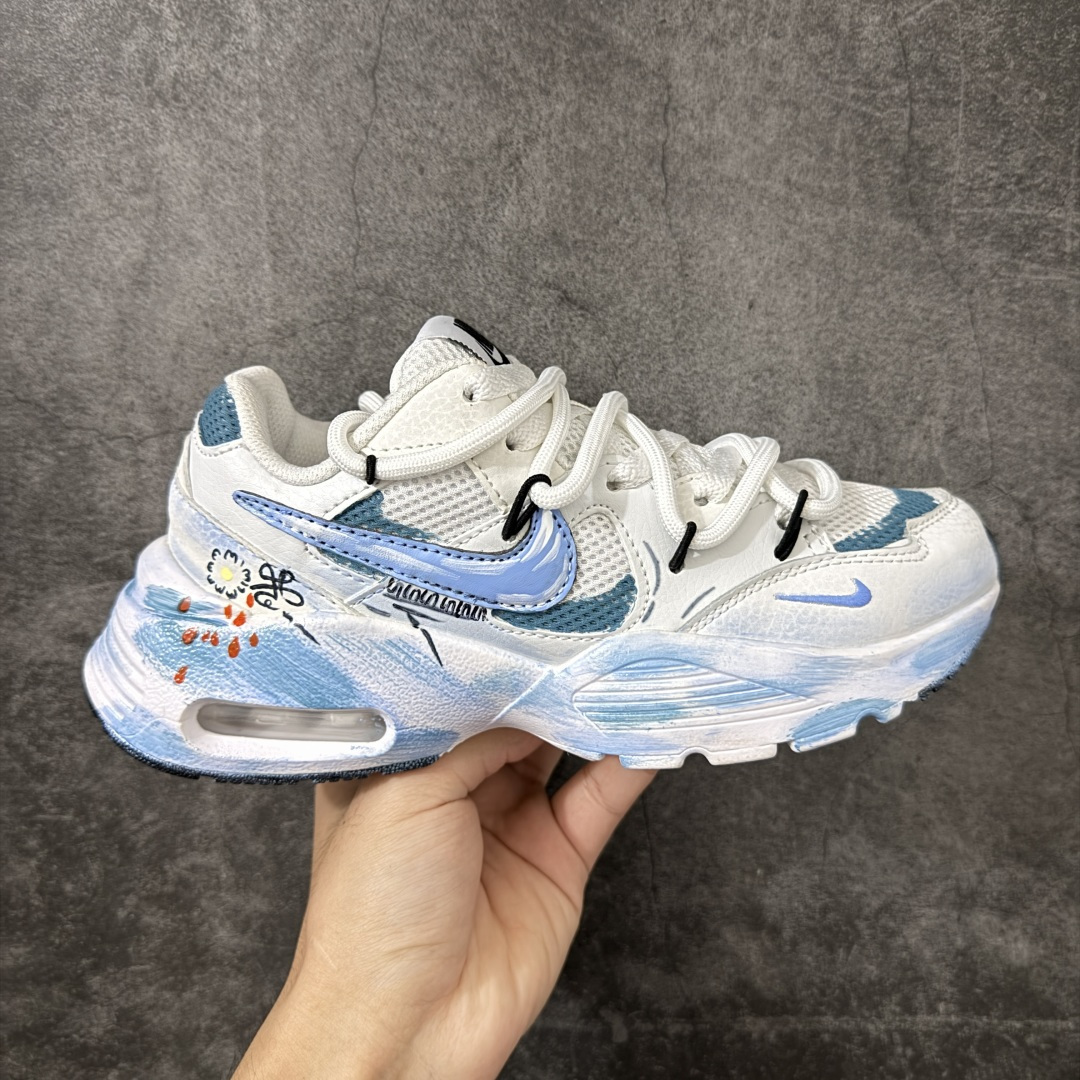 【手绘定制版】Nike Air Max Fusion 樱花天使 双层 少女心 复古经典 潮流时尚 舒适百搭 低帮跑步鞋 货号：CJ1671-100 尺码：36-40-选品中心