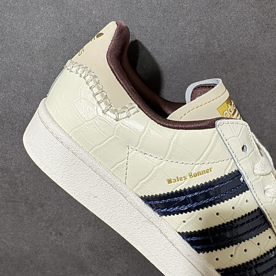 图片[7]-【公司级】英国设计师品牌Wales Bonner x Adidas Superstar\”Wonder White/Collegiate Navy\”经典贝壳头系列低帮百搭休闲运动板鞋CP“联名鳄鱼纹米白海军蓝” 货号：JP7161 尺码：35⅔ 36 36⅔ 37⅓ 38 38⅔ 39⅓ 40 40⅔ 41⅓ 42 42⅔ 43⅓ 44-选品中心