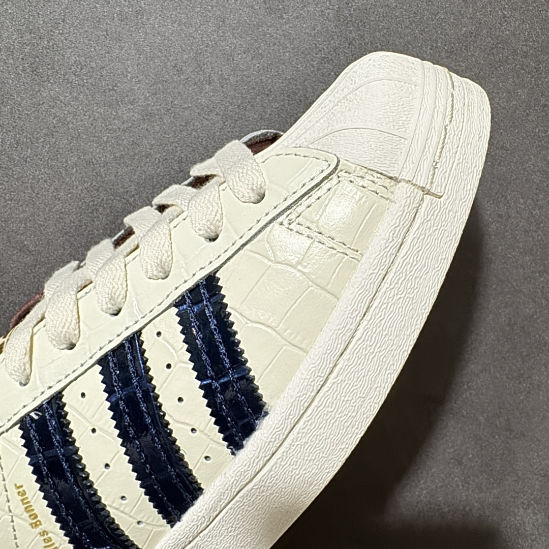图片[8]-【公司级】英国设计师品牌Wales Bonner x Adidas Superstar\”Wonder White/Collegiate Navy\”经典贝壳头系列低帮百搭休闲运动板鞋CP“联名鳄鱼纹米白海军蓝” 货号：JP7161 尺码：35⅔ 36 36⅔ 37⅓ 38 38⅔ 39⅓ 40 40⅔ 41⅓ 42 42⅔ 43⅓ 44-选品中心