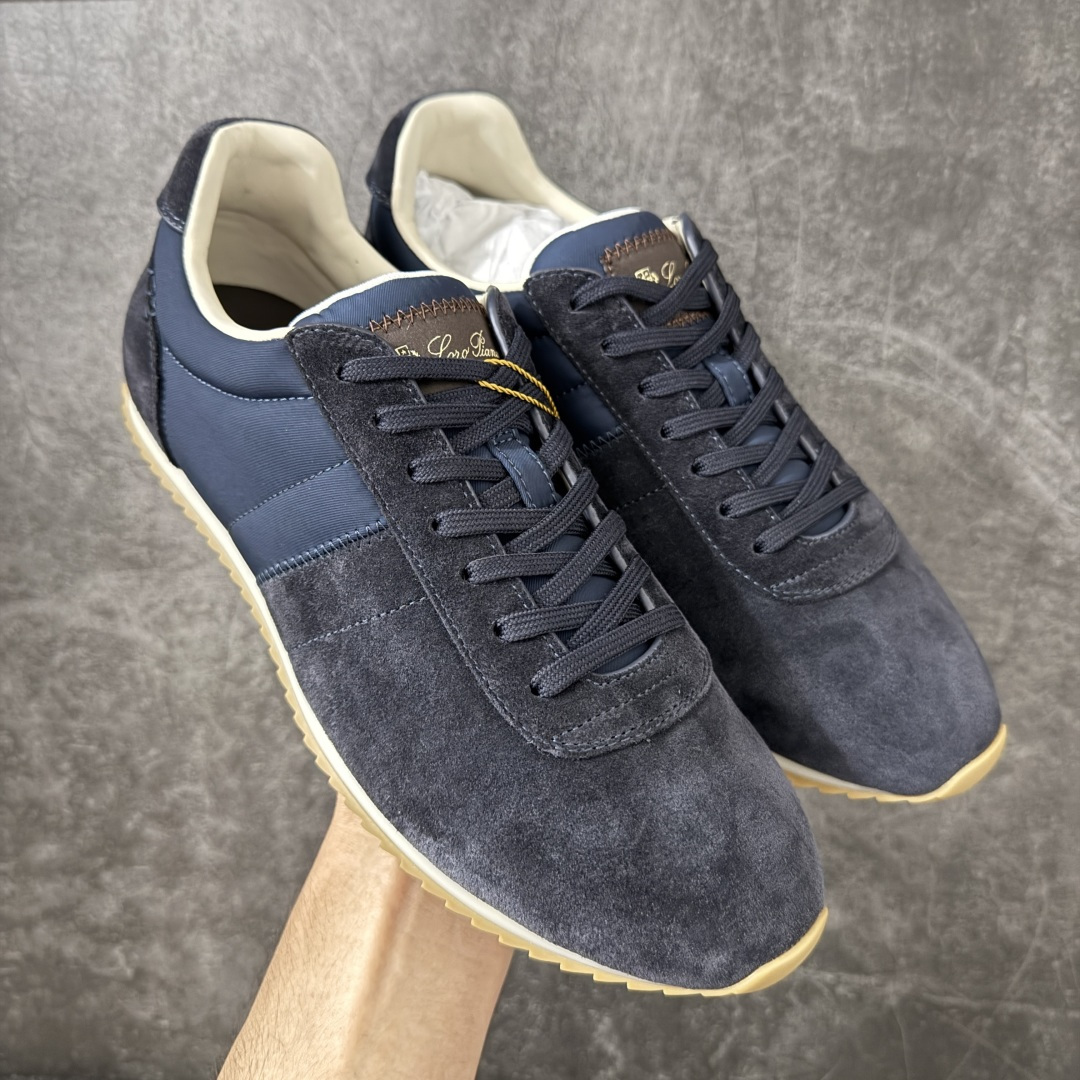 【莞产礼盒版】Loro Piana LP诺悠翩雅 Walk Wish新款运动鞋 2026最新配色，时尚休闲运动德训鞋‼️ 鞋面：高丝光牛反绒➕真丝布 鞋舌：芯片 内里：羊皮➕布 大底：TPU 尺码：35 36 37 38 39 40 41 42 43 44 45-选品中心