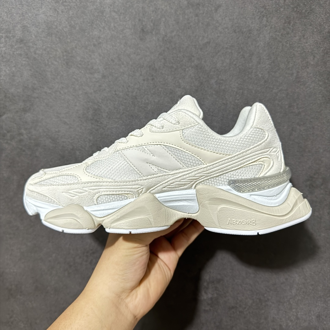 图片[2]-【公司级】New Balance NB 9060 复古单品 鞋款灵感源自设计师本人对夏日的怀日回忆。鞋面大身由空间双格及磨砂鞋面拼接而生，配以柔和、温暖的粉橘色调，夏日氛围拉满采用大面积网眼以及麂皮材质覆盖鞋身，还原经典气质。搭载ABZORB避震科技，由泡沫聚酯制成，上脚可以有效减少由鞋底反弹对身体及双腿的冲击 货号：U90604EL 尺码：36 37 37.5 38 38.5 39.5 40 40.5 41.5 42 42.5 43 44 45-选品中心