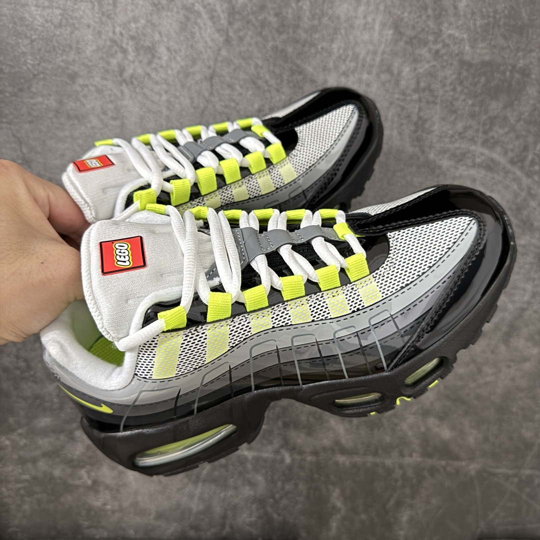 图片[2]-【EM纯原/小绿x】Lego x NK Air Max 95 乐高联名款 低帮休闲运动板鞋 IO4801-002 外贸专供品质 原数据私模打造 全新私模大底 真实半码一码一模 原厂高频 定制原版手提箱鞋盒 区别市面通货版本 注意⚠鞋盒成本高 人为乱涂或损坏扣20元 童鞋尺码：4Y/36 5Y/37.5 5.5Y/38 6Y/38.5 6.5Y/39 7Y/40-选品中心