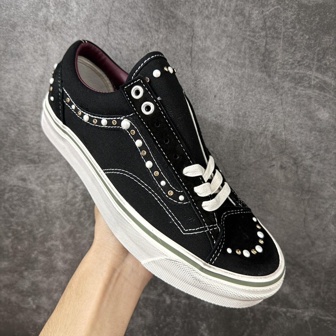 万斯 范斯 / Vans OTW Old Skool 36 Pearlized Pack系列低帮帆布鞋,黑白酒红珍珠铆钉 万斯 范斯 / Vans OTW Old Skool 36 Pearlized Pack系列低帮帆布鞋,黑白酒红珍珠铆钉