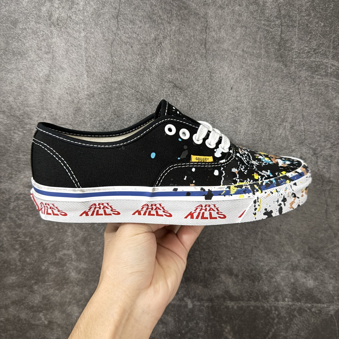 OTW By Vans × Gallery Dept. Authentic 44 联名款 高阶支线复古泼墨做旧帆布鞋 鞋