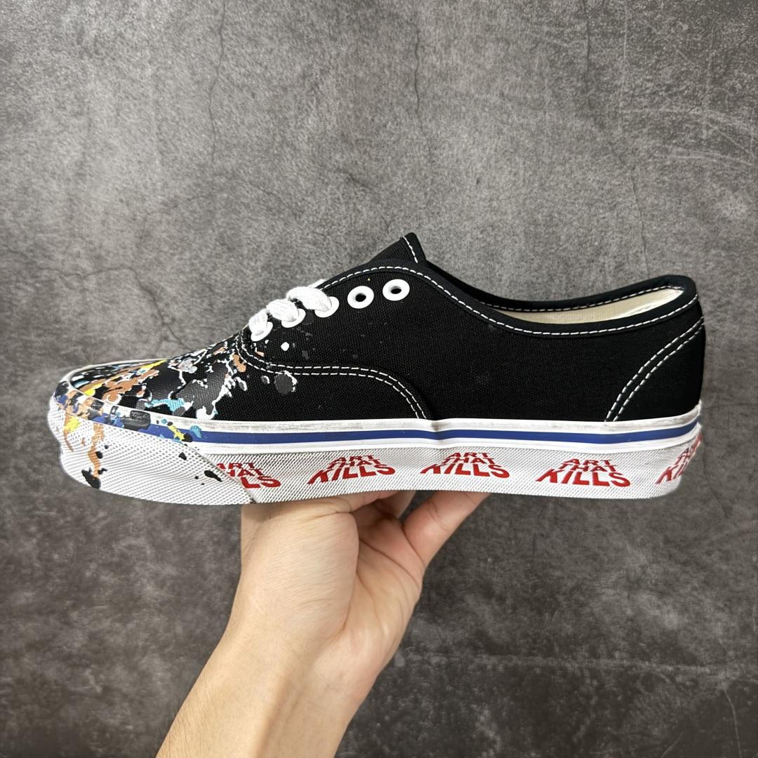 OTW By Vans × Gallery Dept. Authentic 44 联名款 高阶支线复古泼墨做旧帆布鞋 鞋