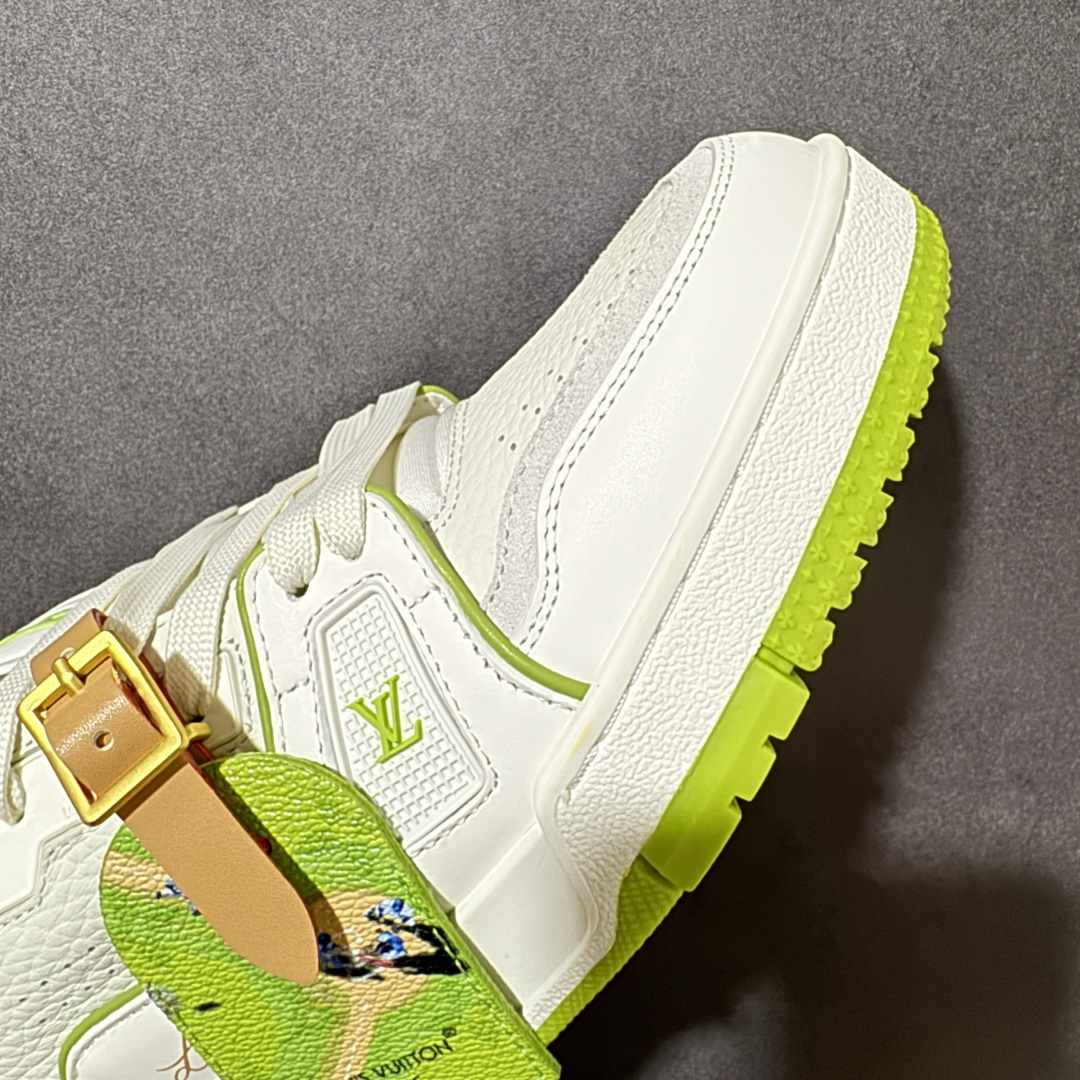 图片[8]-【纯原礼盒版】LV Trainer 2026路易威登走秀最新款 原版1：1开发复刻 做工精细 鞋面由意大利进口小牛皮拼接，侧边饰有品牌LOGO标志，进口网布垫脚➕透气网布内里，脚感超舒适 原厂特供原版TPU组合大底 套包工艺 尺码：35 36 37 38 39 40 41 42 43 44 45 46-选品中心