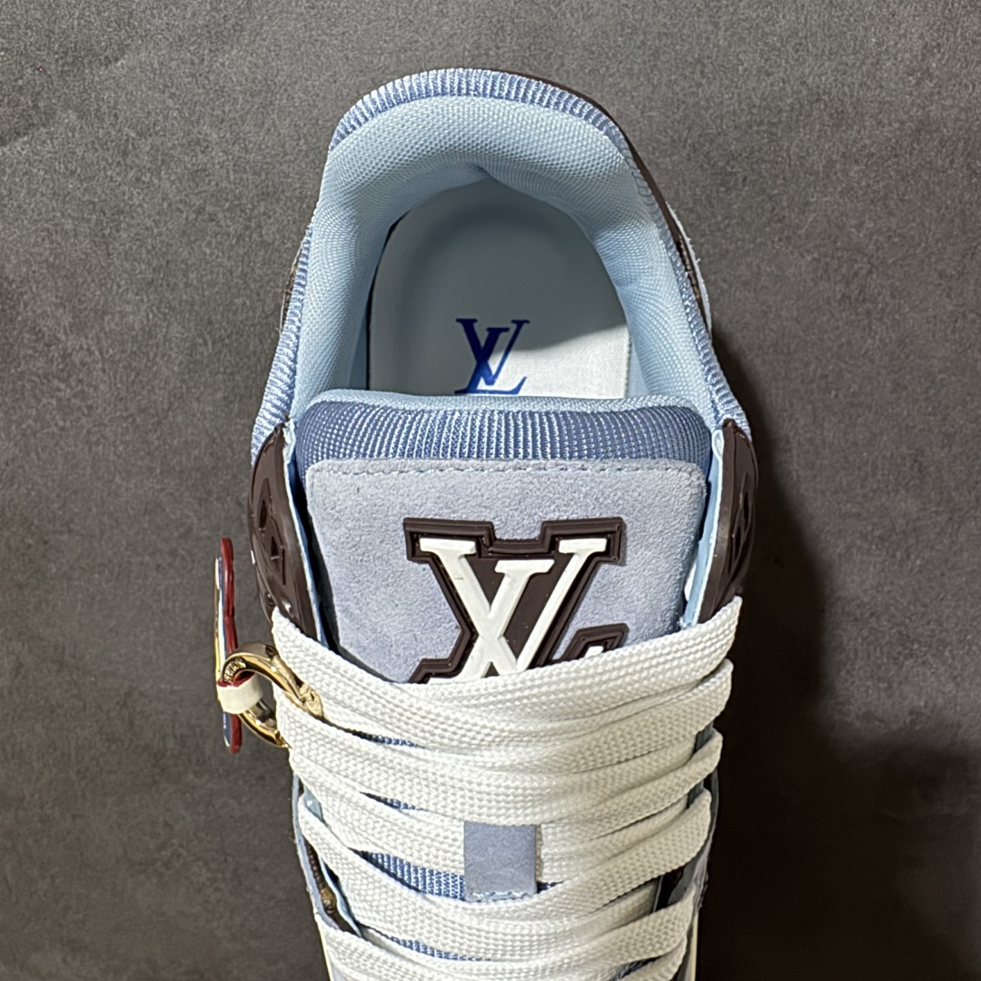 图片[6]-【纯原礼盒版】LV Trainer 2026路易威登走秀最新款 原版1：1开发复刻 做工精细 鞋面由意大利进口小牛皮拼接，侧边饰有品牌LOGO标志，进口网布垫脚➕透气网布内里，脚感超舒适 原厂特供原版TPU组合大底 套包工艺 尺码：35 36 37 38 39 40 41 42 43 44 45 46-选品中心