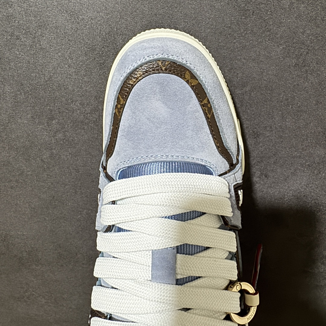 图片[5]-【纯原礼盒版】LV Trainer 2026路易威登走秀最新款 原版1：1开发复刻 做工精细 鞋面由意大利进口小牛皮拼接，侧边饰有品牌LOGO标志，进口网布垫脚➕透气网布内里，脚感超舒适 原厂特供原版TPU组合大底 套包工艺 尺码：35 36 37 38 39 40 41 42 43 44 45 46-选品中心