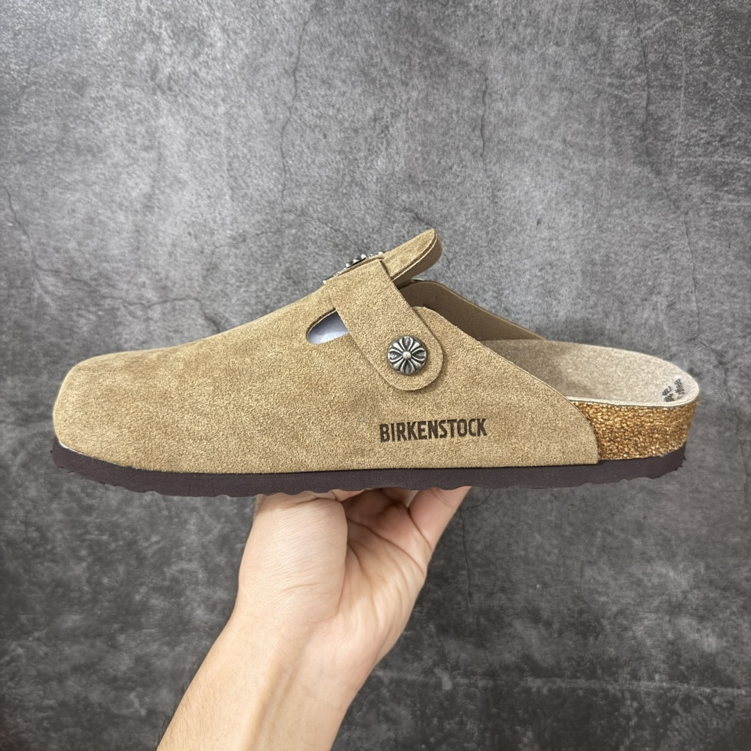 图片[2]-【莞产G版】Chrome Heart x Birkenstock 博肯/勃肯 Boston 克罗心限定联名配色 低帮半拖 正确翘头版型 中底搭载缓震软木橡胶 外置EVA轻量片装外底 定制五金配件 尺码：35 36 37 38 39 40 41 42 43 44 45 正常尺码-选品中心