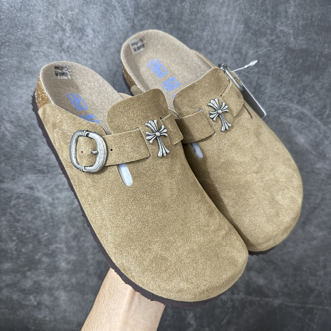图片[11]-【莞产G版】Chrome Heart x Birkenstock 博肯/勃肯 Boston 克罗心限定联名配色 低帮半拖 正确翘头版型 中底搭载缓震软木橡胶 外置EVA轻量片装外底 定制五金配件 尺码：35 36 37 38 39 40 41 42 43 44 45 正常尺码-选品中心
