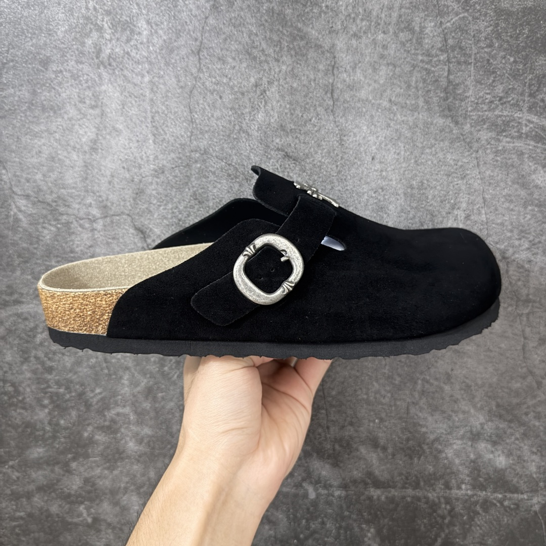 【莞产G版】Chrome Heart x Birkenstock 博肯/勃肯 Boston 克罗心限定联名配色 低帮半拖 正确翘头版型 中底搭载缓震软木橡胶 外置EVA轻量片装外底 定制五金配件 尺码：35 36 37 38 39 40 41 42 43 44 45 正常尺码-选品中心