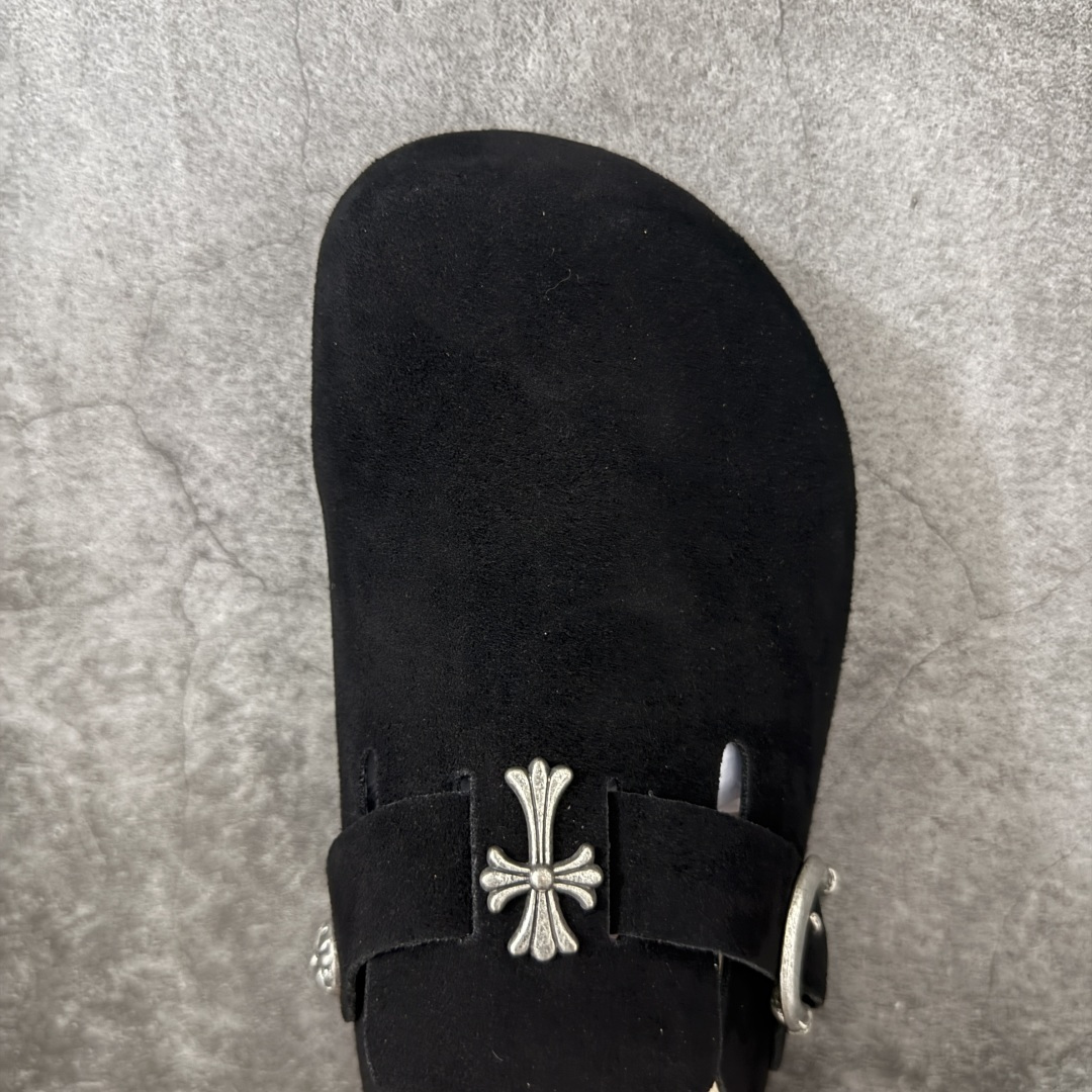 图片[5]-【莞产G版】Chrome Heart x Birkenstock 博肯/勃肯 Boston 克罗心限定联名配色 低帮半拖 正确翘头版型 中底搭载缓震软木橡胶 外置EVA轻量片装外底 定制五金配件 尺码：35 36 37 38 39 40 41 42 43 44 45 正常尺码-选品中心