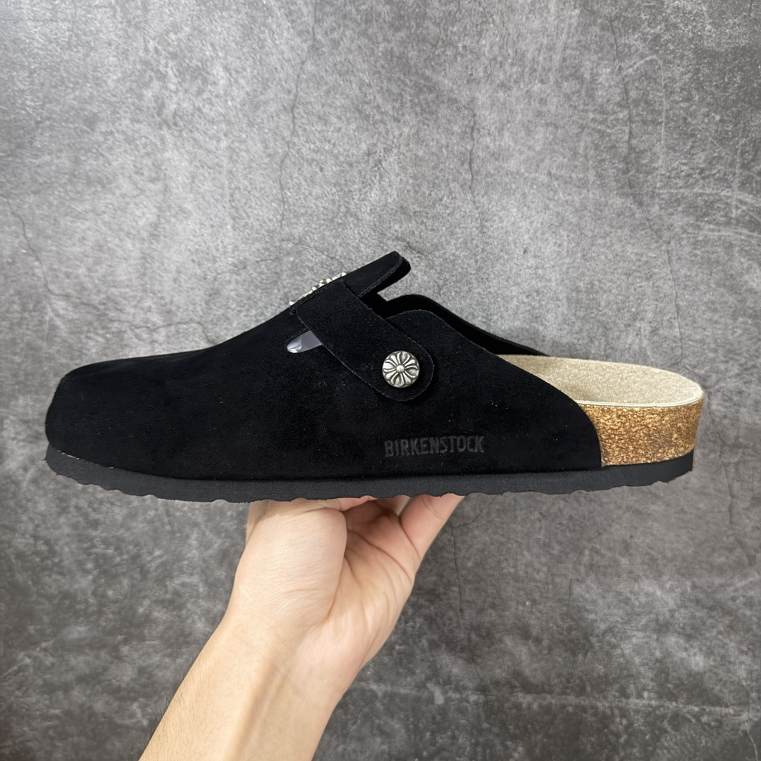 图片[2]-【莞产G版】Chrome Heart x Birkenstock 博肯/勃肯 Boston 克罗心限定联名配色 低帮半拖 正确翘头版型 中底搭载缓震软木橡胶 外置EVA轻量片装外底 定制五金配件 尺码：35 36 37 38 39 40 41 42 43 44 45 正常尺码-选品中心
