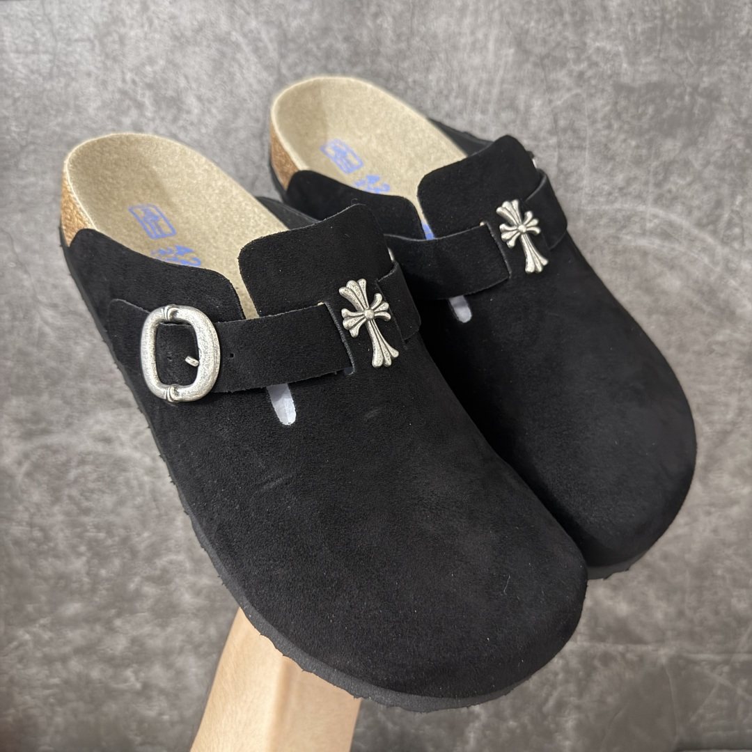图片[10]-【莞产G版】Chrome Heart x Birkenstock 博肯/勃肯 Boston 克罗心限定联名配色 低帮半拖 正确翘头版型 中底搭载缓震软木橡胶 外置EVA轻量片装外底 定制五金配件 尺码：35 36 37 38 39 40 41 42 43 44 45 正常尺码-选品中心