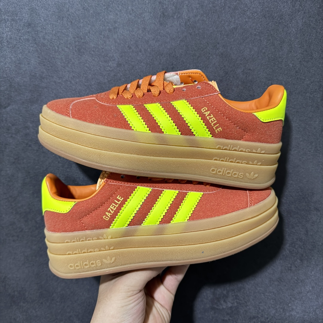 Adidas Originals Gazelle Bold 三叶草厚底休闲防滑耐磨低帮板鞋 #原厂原数据版型 原厂皮料切