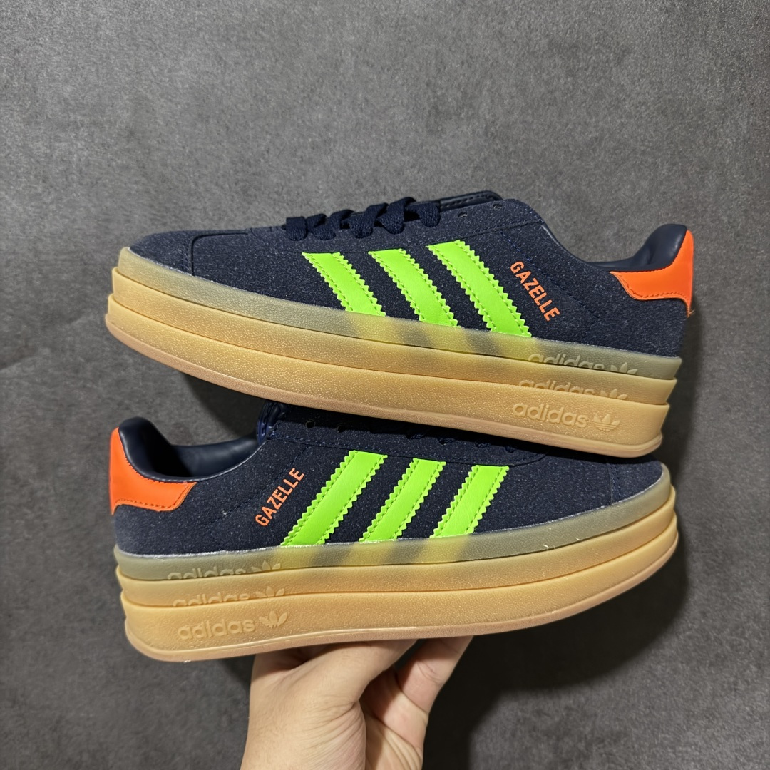 Adidas Originals Gazelle Bold 三叶草厚底休闲防滑耐磨低帮板鞋 #原厂原数据版型 原厂皮料切