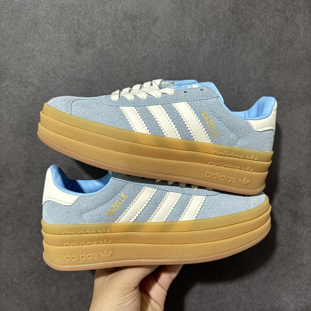 Adidas Originals Gazelle Bold 三叶草厚底休闲防滑耐磨低帮板鞋 #原厂原数据版型 原厂皮料切