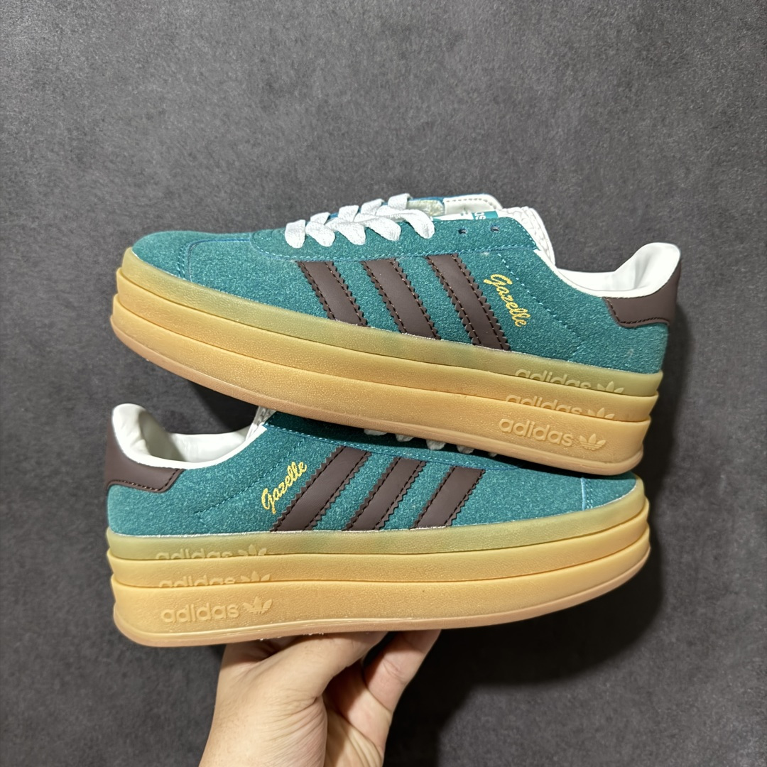 Adidas Originals Gazelle Bold 三叶草厚底休闲防滑耐磨低帮板鞋 #原厂原数据版型 原厂皮料切