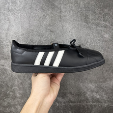 Ad Superstar Square Ballet 三叶草Jennie联名方头芭蕾鞋 光感皮革鞋面,改良方头贝壳鞋头, Ad Superstar Square Ballet 三叶草Jennie联名方头芭蕾鞋 光感皮革鞋面,改良方头贝壳鞋头,