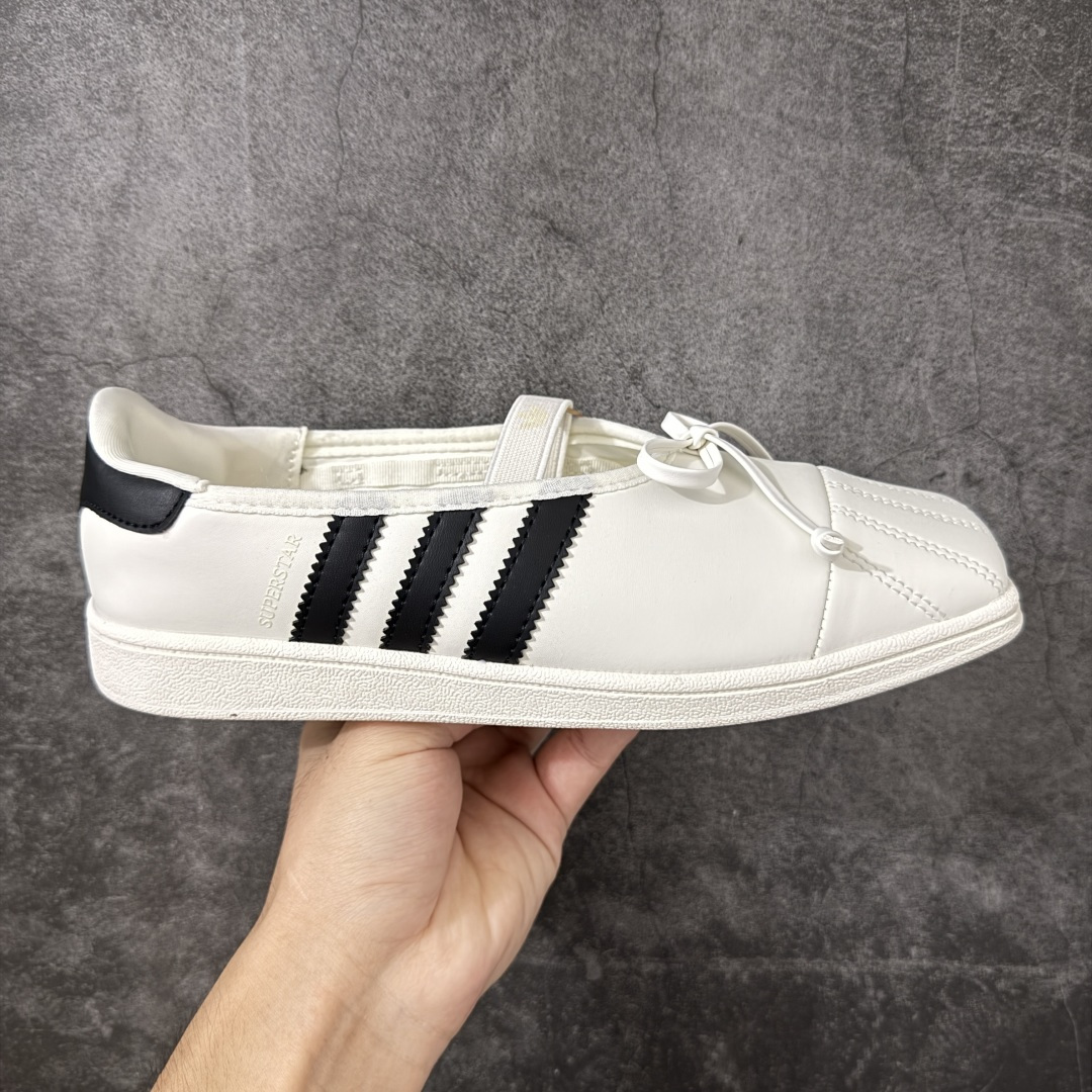 Ad Superstar Square Ballet 三叶草Jennie联名方头芭蕾鞋 光感皮革鞋面,改良方头贝壳鞋头, Ad Superstar Square Ballet 三叶草Jennie联名方头芭蕾鞋 光感皮革鞋面,改良方头贝壳鞋头,