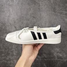 Ad Superstar Square Ballet 三叶草Jennie联名方头芭蕾鞋 光感皮革鞋面,改良方头贝壳鞋头, Ad Superstar Square Ballet 三叶草Jennie联名方头芭蕾鞋 光感皮革鞋面,改良方头贝壳鞋头,