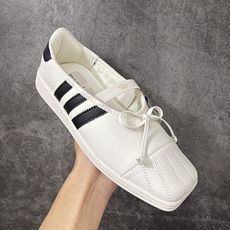 Ad Superstar Square Ballet 三叶草Jennie联名方头芭蕾鞋 光感皮革鞋面,改良方头贝壳鞋头, Ad Superstar Square Ballet 三叶草Jennie联名方头芭蕾鞋 光感皮革鞋面,改良方头贝壳鞋头,