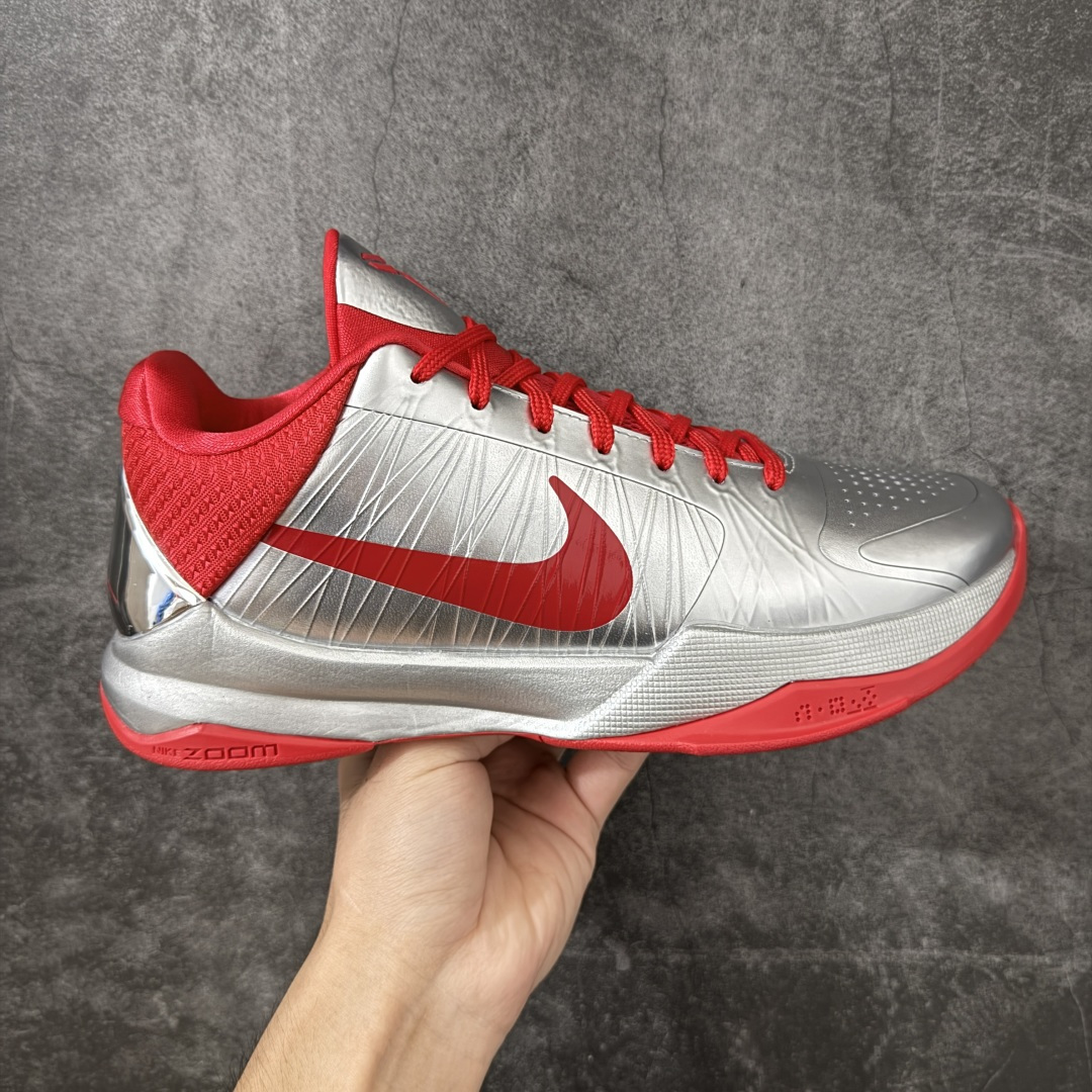 顶级纯原 NK Zoom Kobe V 科比5代复刻实战运动低帮文化篮球鞋 银红色 IV2712-001 完美复刻公司 