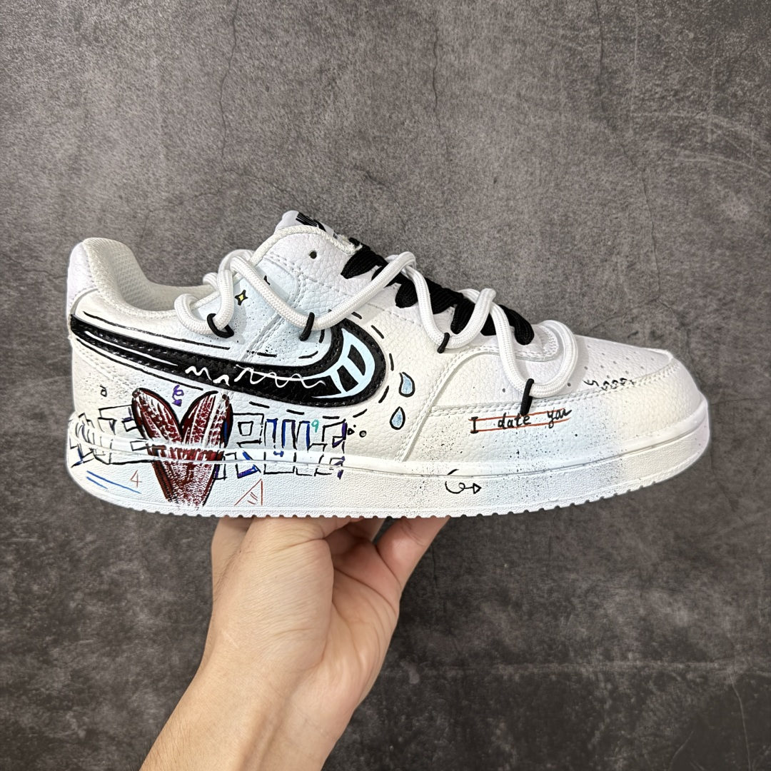 NIKE COURT VISION LO ‘DIY’定制 低帮百搭 透气休闲运动板鞋 兼顾舒适脚感和出众风范 演绎匠心之
