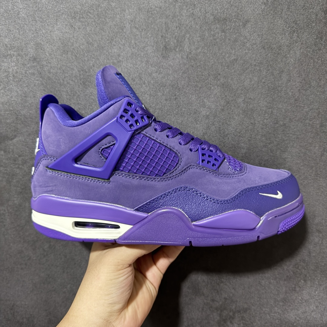 Nigel Sylvester x Air Jordan 4 Retro AJ4 乔4联名 紫色 货号： HF4340-