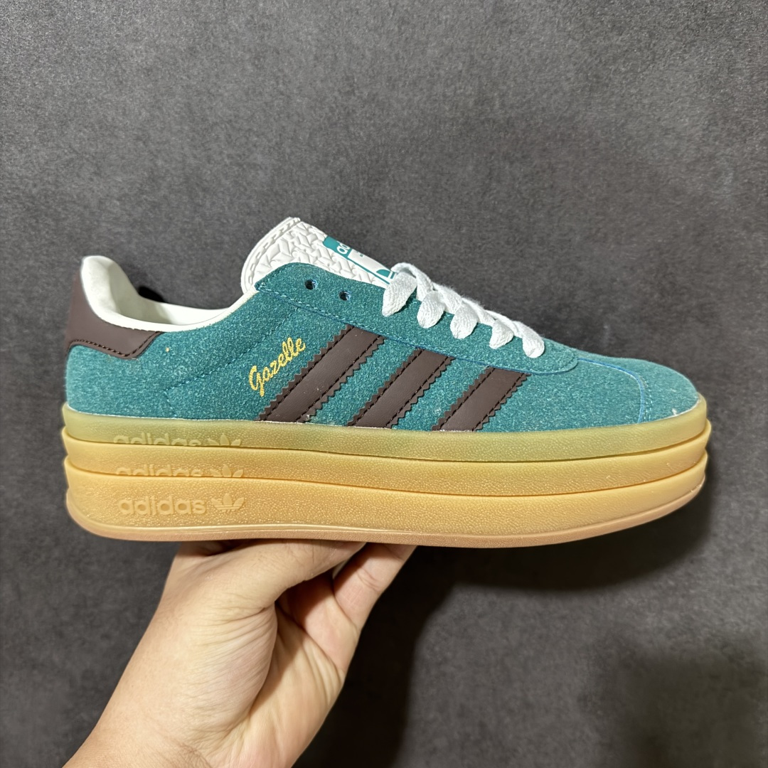 Adidas Originals Gazelle Bold 三叶草厚底休闲防滑耐磨低帮板鞋 #原厂原数据版型 原厂皮料切