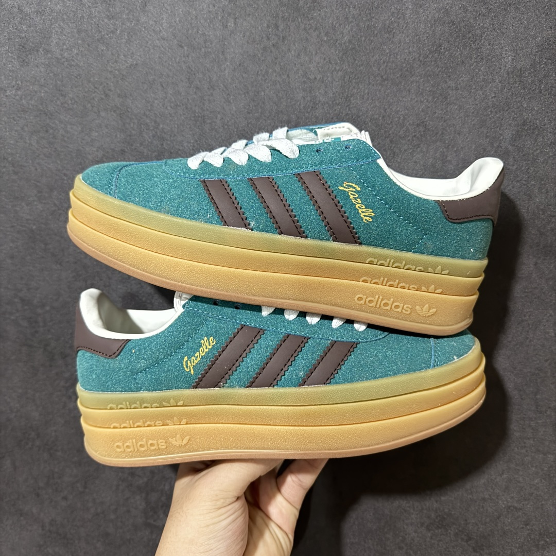 Adidas Originals Gazelle Bold 三叶草厚底休闲防滑耐磨低帮板鞋 #原厂原数据版型 原厂皮料切