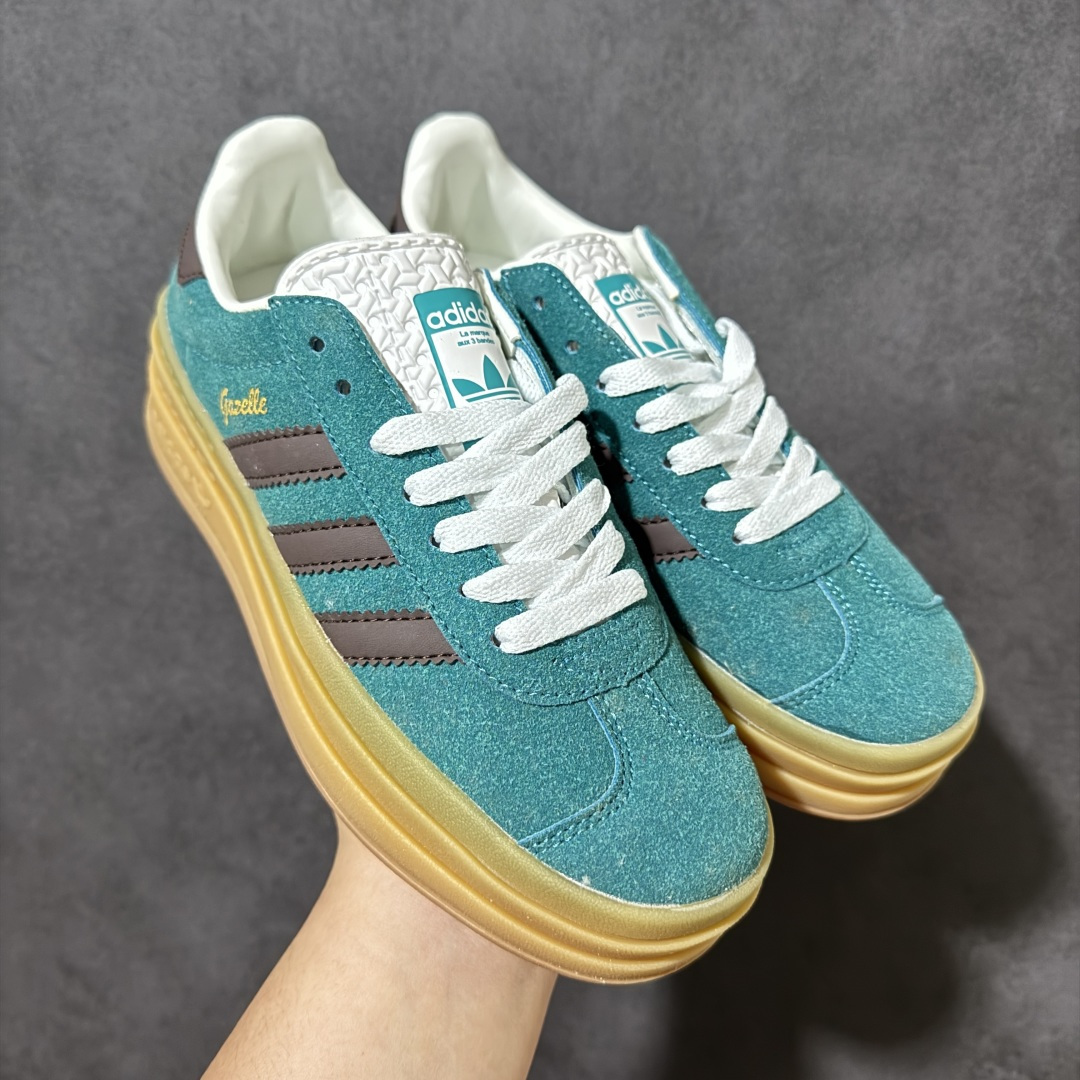 Adidas Originals Gazelle Bold 三叶草厚底休闲防滑耐磨低帮板鞋 #原厂原数据版型 原厂皮料切