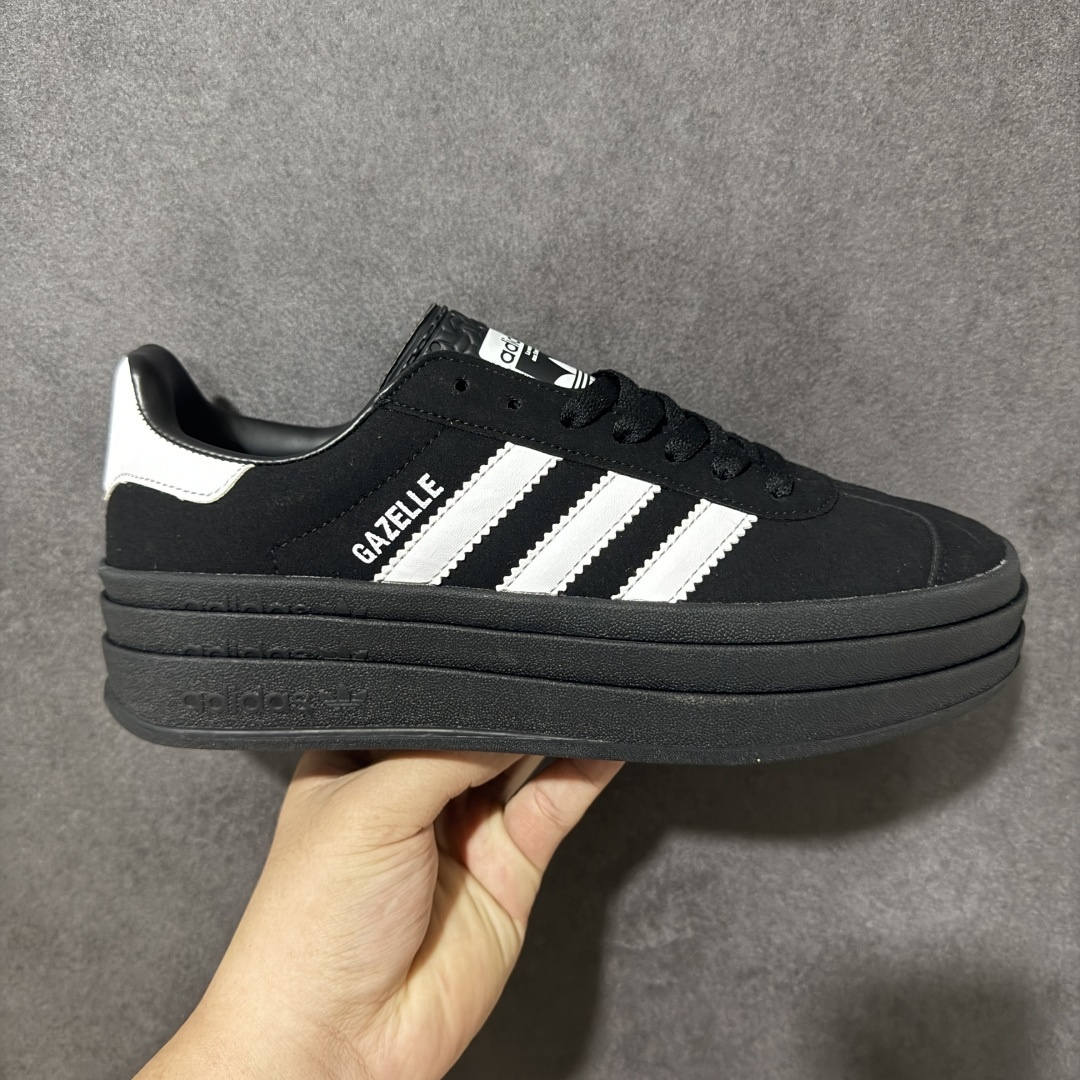 Adidas Originals Gazelle Bold 三叶草厚底休闲防滑耐磨低帮板鞋 半托 #原厂原数据版型 原厂