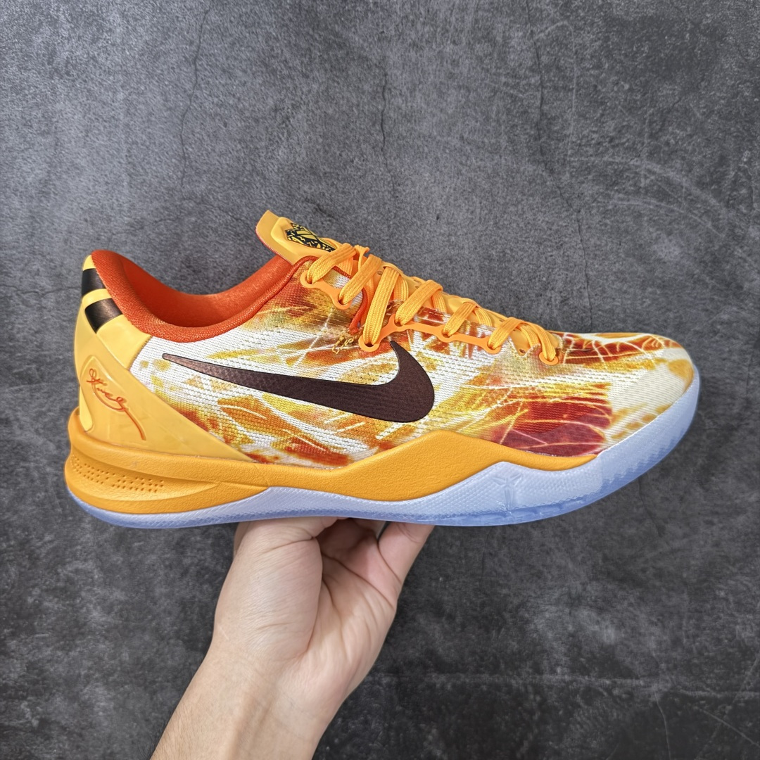 科比8黄白 上海烟花复刻 Nike Kobe 8 Shanghai Fireworks 舒适柔软 橙色 货号:IO625
