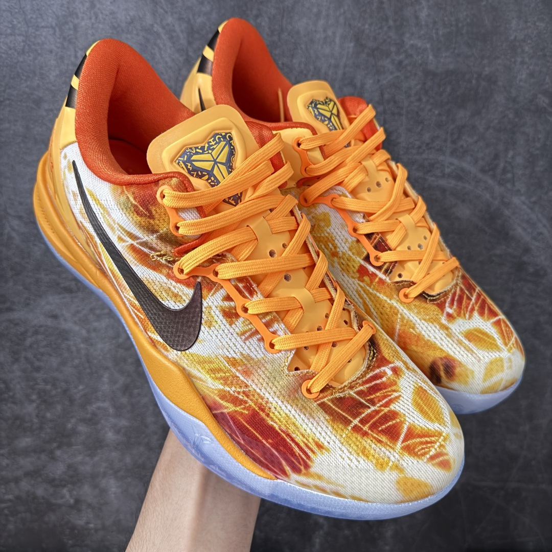 科比8黄白 上海烟花复刻 Nike Kobe 8 Shanghai Fireworks 舒适柔软 橙色 货号:IO625