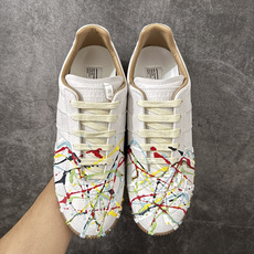 Maison Margiela Calfskin Replica MM6马吉拉 德训运动休闲板鞋 白色泼墨 原版一比一开 Maison Margiela Calfskin Replica MM6马吉拉 德训运动休闲板鞋 白色泼墨 原版一比一开