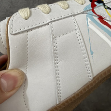 Maison Margiela Calfskin Replica MM6马吉拉 德训运动休闲板鞋 白色泼墨 原版一比一开 Maison Margiela Calfskin Replica MM6马吉拉 德训运动休闲板鞋 白色泼墨 原版一比一开