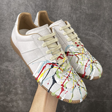 Maison Margiela Calfskin Replica MM6马吉拉 德训运动休闲板鞋 白色泼墨 原版一比一开 Maison Margiela Calfskin Replica MM6马吉拉 德训运动休闲板鞋 白色泼墨 原版一比一开
