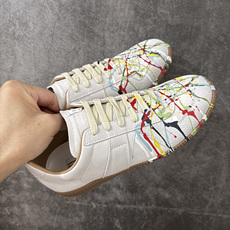 Maison Margiela Calfskin Replica MM6马吉拉 德训运动休闲板鞋 白色泼墨 原版一比一开 Maison Margiela Calfskin Replica MM6马吉拉 德训运动休闲板鞋 白色泼墨 原版一比一开