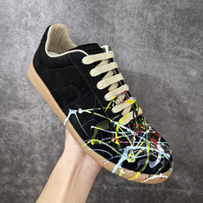 Maison Margiela Calfskin Replica MM6马吉拉 德训运动休闲板鞋 黑色泼墨 原版一比一开 Maison Margiela Calfskin Replica MM6马吉拉 德训运动休闲板鞋 黑色泼墨 原版一比一开