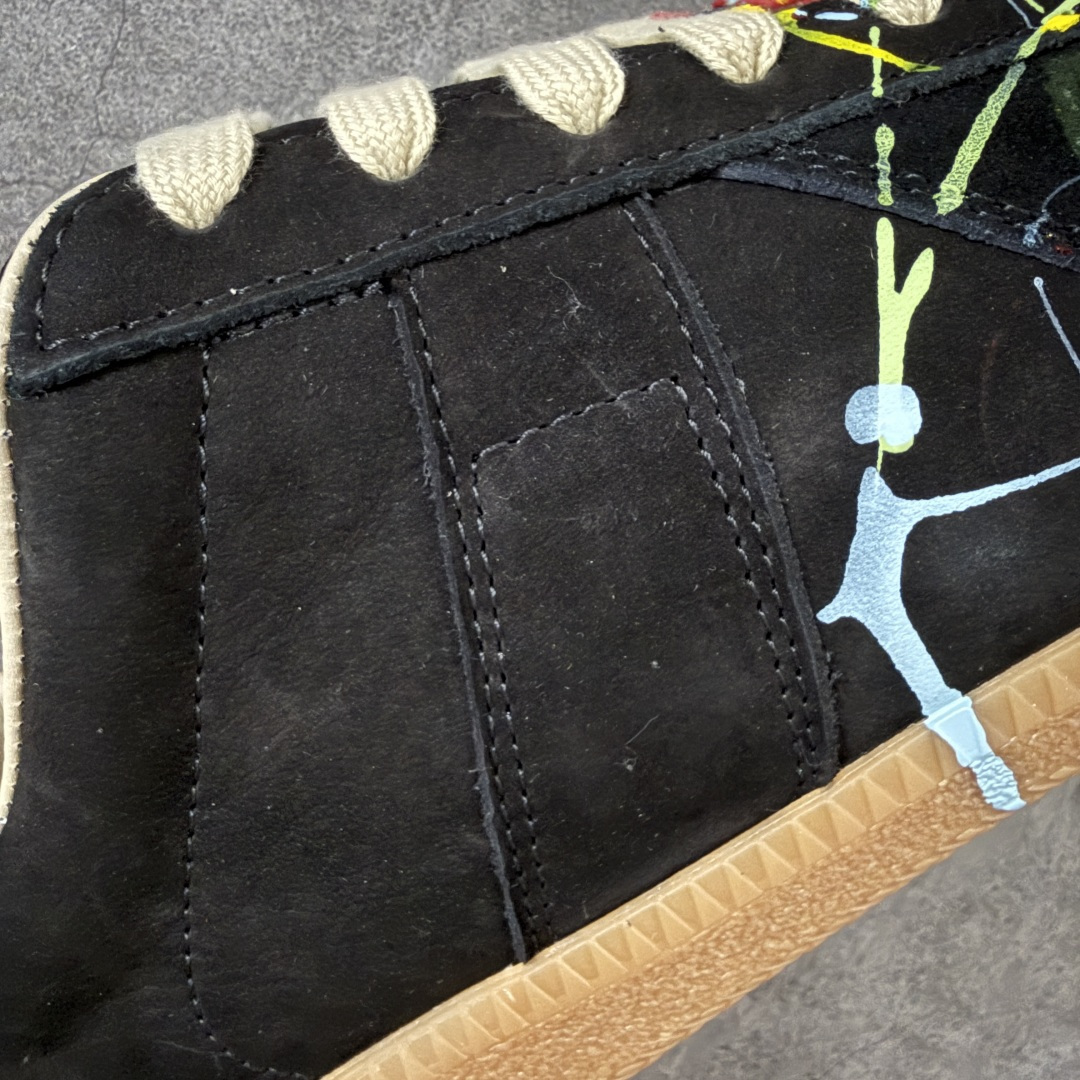Maison Margiela Calfskin Replica MM6马吉拉 德训运动休闲板鞋 黑色泼墨 原版一比一开 Maison Margiela Calfskin Replica MM6马吉拉 德训运动休闲板鞋 黑色泼墨 原版一比一开