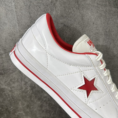 匡威OneStar星星鞋 光面皮白色红标 Converse One Star Ox 帆布休闲板鞋 C 行业一线头部硫化大 匡威OneStar星星鞋 光面皮白色红标 Converse One Star Ox 帆布休闲板鞋 C 行业一线头部硫化大