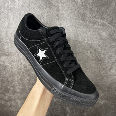 匡威OneStar星星鞋 光面皮黑色白标 Converse One Star Ox 帆布休闲板鞋 C 行业一线头部硫化大 匡威OneStar星星鞋 光面皮黑色白标 Converse One Star Ox 帆布休闲板鞋 C 行业一线头部硫化大