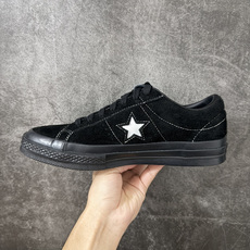 匡威OneStar星星鞋 光面皮黑色白标 Converse One Star Ox 帆布休闲板鞋 C 行业一线头部硫化大 匡威OneStar星星鞋 光面皮黑色白标 Converse One Star Ox 帆布休闲板鞋 C 行业一线头部硫化大