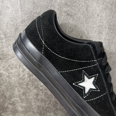 匡威OneStar星星鞋 光面皮黑色白标 Converse One Star Ox 帆布休闲板鞋 C 行业一线头部硫化大 匡威OneStar星星鞋 光面皮黑色白标 Converse One Star Ox 帆布休闲板鞋 C 行业一线头部硫化大