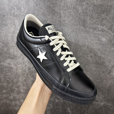 匡威OneStar星星鞋 光面皮黑色白标 Converse One Star Ox 帆布休闲板鞋 C 行业一线头部硫化大 匡威OneStar星星鞋 光面皮黑色白标 Converse One Star Ox 帆布休闲板鞋 C 行业一线头部硫化大