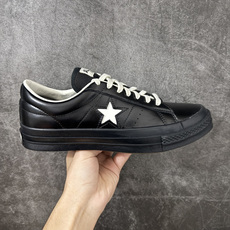 匡威OneStar星星鞋 光面皮黑色白标 Converse One Star Ox 帆布休闲板鞋 C 行业一线头部硫化大 匡威OneStar星星鞋 光面皮黑色白标 Converse One Star Ox 帆布休闲板鞋 C 行业一线头部硫化大
