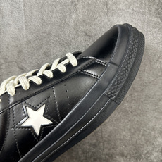 匡威OneStar星星鞋 光面皮黑色白标 Converse One Star Ox 帆布休闲板鞋 C 行业一线头部硫化大 匡威OneStar星星鞋 光面皮黑色白标 Converse One Star Ox 帆布休闲板鞋 C 行业一线头部硫化大