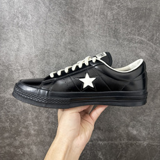 匡威OneStar星星鞋 光面皮黑色白标 Converse One Star Ox 帆布休闲板鞋 C 行业一线头部硫化大 匡威OneStar星星鞋 光面皮黑色白标 Converse One Star Ox 帆布休闲板鞋 C 行业一线头部硫化大