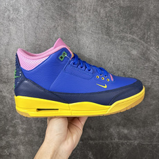AJ3巴西 蓝粉 Air Jordan 3 Retro OG Brasil 巴西足球队设计灵感 赛车蓝 货号:IV487 AJ3巴西 蓝粉 Air Jordan 3 Retro OG Brasil 巴西足球队设计灵感 赛车蓝 货号:IV487